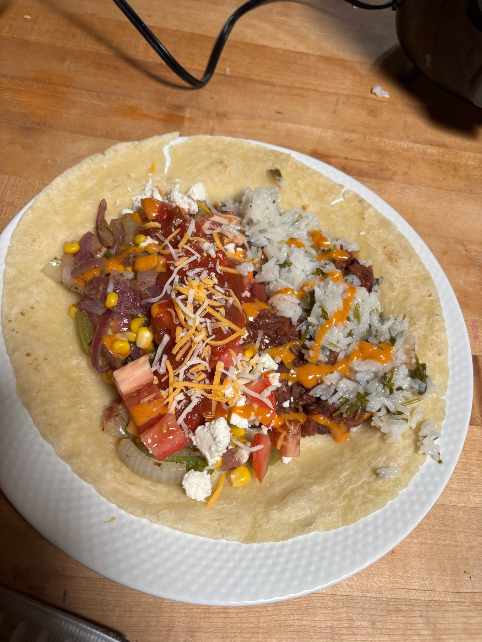 Homemade Supreme Veggie Burrito